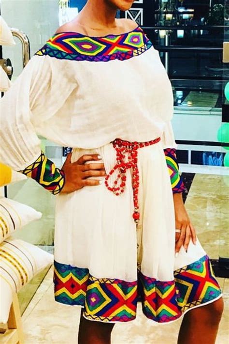 Red Tizita Ethiopian Traditional Dress 38