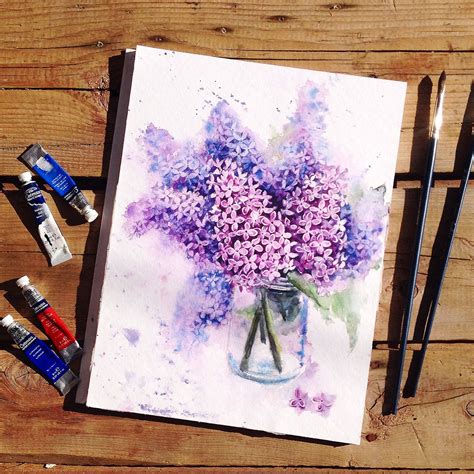 For one more shot of nutrients, add a bit more compost on the soil. Watercolor lilac in a pot on Behance | Flower painting ...