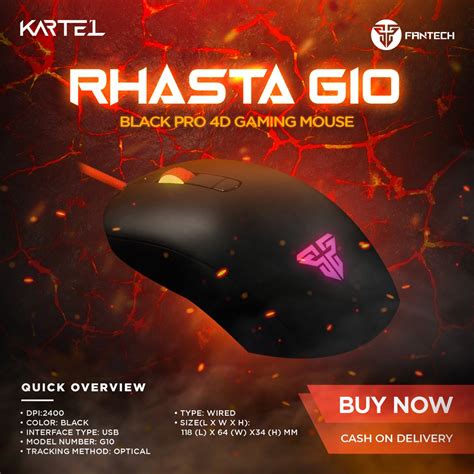 Fantech Rhasta G10 Pro 4d Gaming Mouse Shopee Philippines