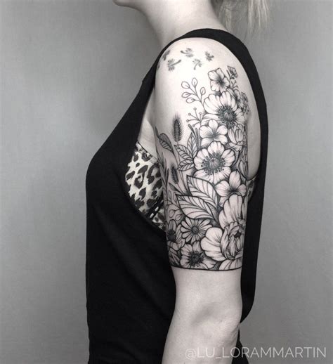 Image Result For Black And White Wildflower Tattoo