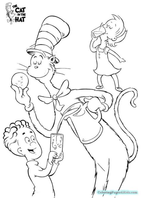 Get This Cat In The Hat Coloring Pages Dr Seuss Printable For Kids 557y