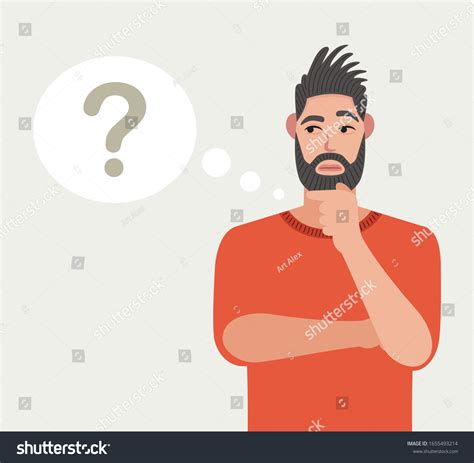 남자가 생각하고 있다물음표벡터 그림 스톡 벡터로열티 프리 1655493214 Shutterstock