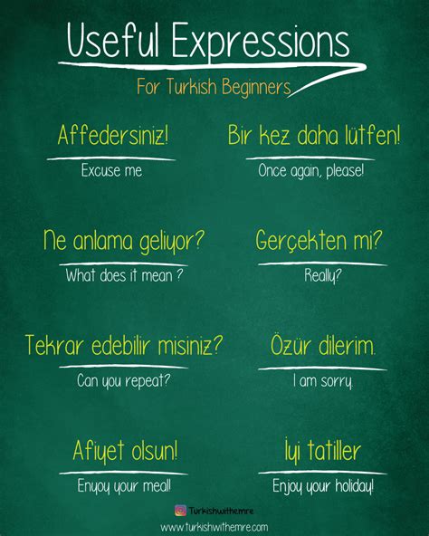 Useful Turkish Expressions And Phrases Learn Turkish