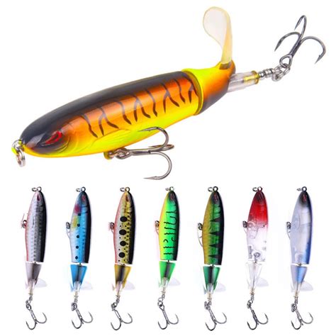 Pcs Cm G Topwater Floating Pencil Fishing Lure Rotating Tail