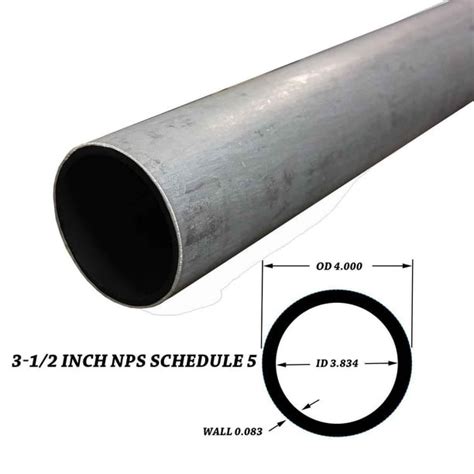 304 Stainless Steel Pipe 3 12 Inch Nps 12 Inches Long Schedule 5s