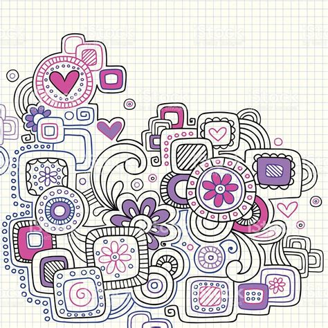 Hand Drawn Vector Illustration Of Notebook Doodles On Graph Paper