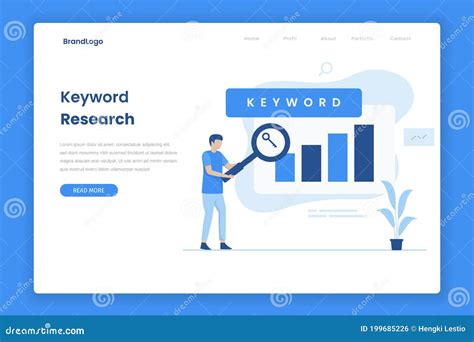 Keyword Research Tool Landing Page Stock Vector Illustration Of