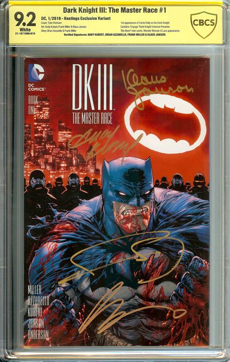 Dark Knight Iii The Master Race 1 Cbcs 92 White Pages Reeces Rare