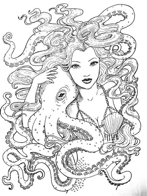 Mermaid Coloring Pages For Adults - Wickedgoodcause