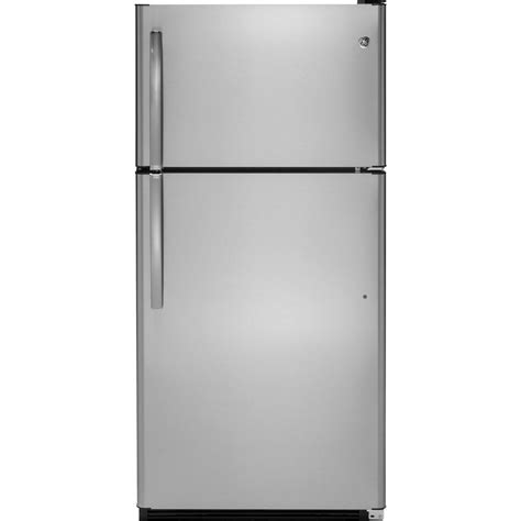 Ge 206 Cu Ft Top Freezer Refrigerator In Stainless Steel Gts21fskss