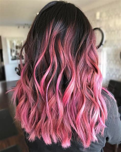 40 Ideas Of Pink Highlights For Major Inspiration In 2020 Brown Hair