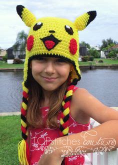 CROCHET - HAT / BONNET / MUTS - POKEMON - Rear view of Pikachu hat