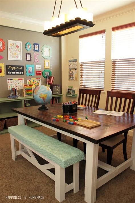 Here are five homeschool dining room ideas for your family! Making Progress: Our Homeschool Room - Happiness is Homemade