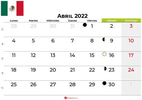 Descargar Calendario Abril 2 México Para Imprimir