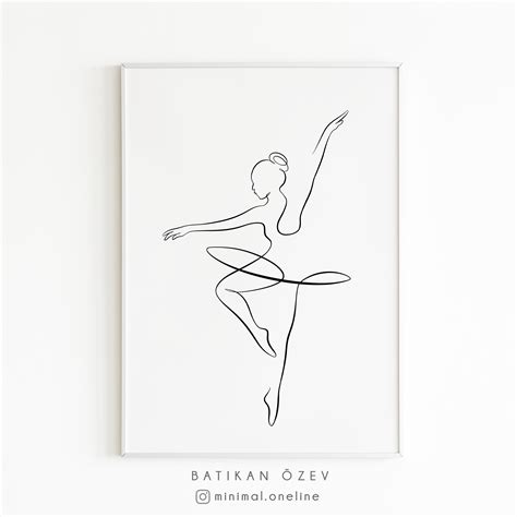 Ballet Dancer Figure Line Art Print Ballerina Silhouette Wall Etsy