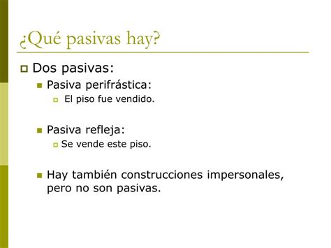 Ppt Las Pasivas Powerpoint Presentation Free Download Id5832048