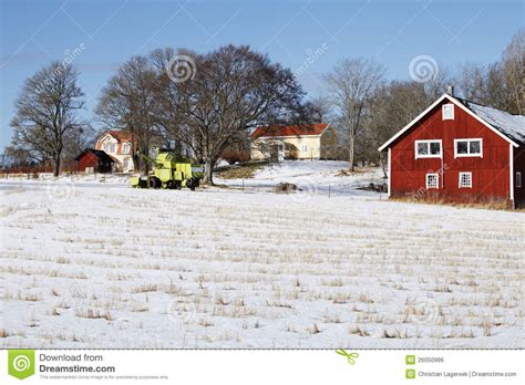 Farm House Snow And Winter Royalty Free Stock Image