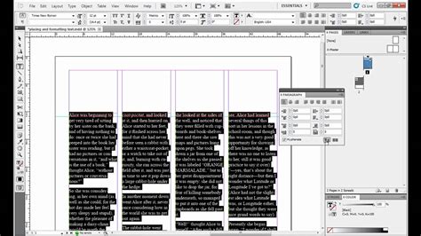 Placing And Formatting Text In Adobe Indesign Youtube