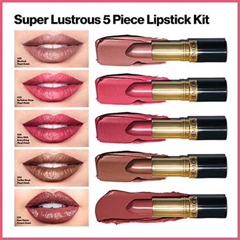 Revlon Super Lustrous Lipstick Piece Lip Kit Gift Set Blushed Pearl Softsilver