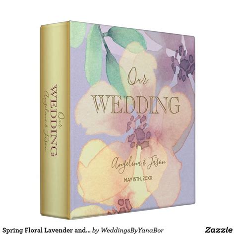 Watercolor Floral Wedding Photo Album 3 Ring Binder Zazzle Wedding Photo Albums Floral