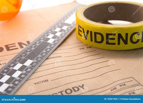 Evidence Bag And Tool For Forensic In Crime Scene Stock Image Image