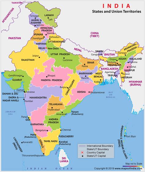 India Political Map India World Map States And Capitals Political Map