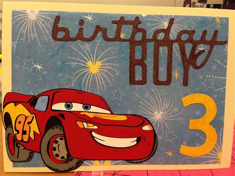 Lightning Mcqueen Birthday Card Created Using Cricut Cars Licensed