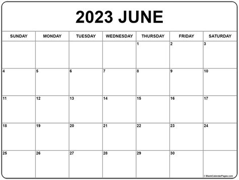 June 2023 Calendar Free Printable Calendar Free Printable