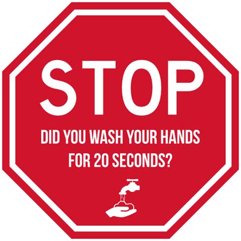 Wash Your Hands Stop Sign Sticker Stop The Spread Sign