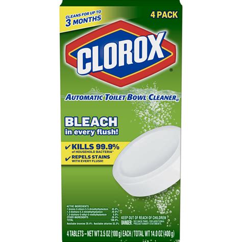 Clorox Automatic Toilet Bowl Cleaner Tablets With Bleach 4 Ct