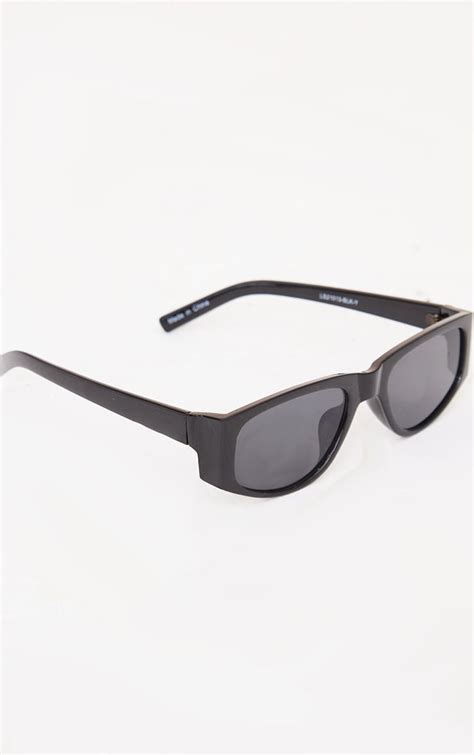 Black Slimline Square Frame Sunglasses Prettylittlething Aus