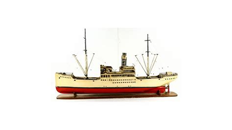 Rc2939 Large Wooden Model Of Lois A Single Stack Steam Ship From The