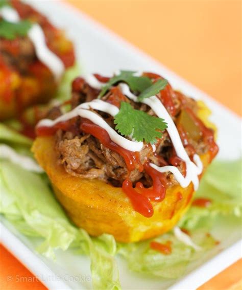 All of the fun flavors of puerto rico come together in a dessert that's both exotic and familiar. Stuffed Plantain Cups (Tostones Rellenos) | Smart Little ...