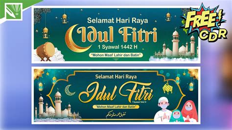 Free Template Desain Banner Lebaran Spanduk Hari Raya Idul Fitri