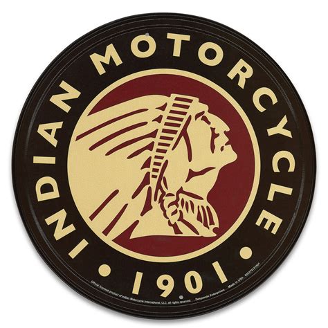 Indian hill climber motorcycle metal sign. Vintage Style Tin Sign - 1901 Indian Motorcycle Logo ...