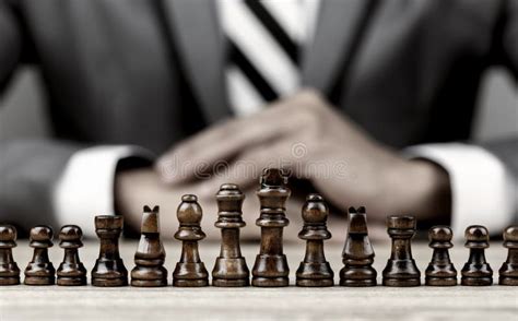 Businessman Playing Chess Board Stock Image Image Of Checkmate