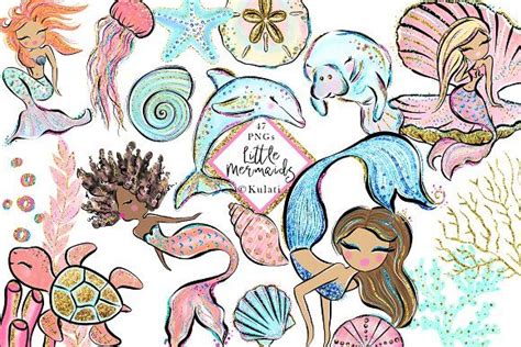 Glitter Mermaids Clip Art Graphics Mermaid Clipart Clip Art
