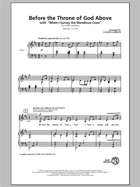 Before The Throne Of God Above Sheet Music Direct