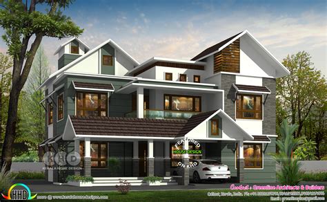 307 Sq M 4 Bhk Mixed Roof House Kerala Home Design And Floor Plans