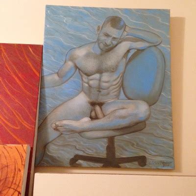 Handmade Nude Gay Art Original Oil Painting Male Body Man Nude Gay