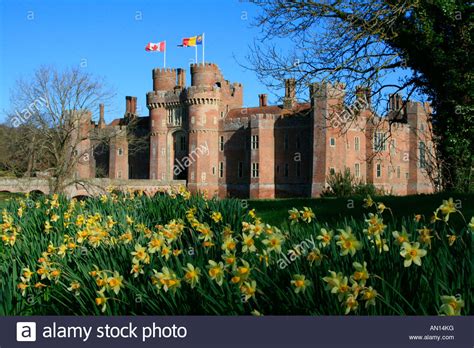 Herstmonceux Castle Daffodils Spring Time Dating From 15th Century