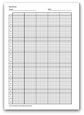 2 Pages Minimalist Printable Day Planner Nude White 30 Minute