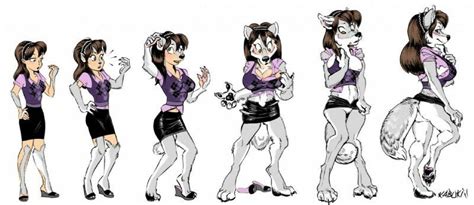 Female Wolf Transformation Anthro Furry Furry Drawing Female Werewolves