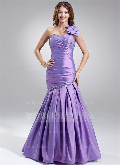 Trumpetmermaid One Shoulder Floor Length Taffeta Prom Dress With