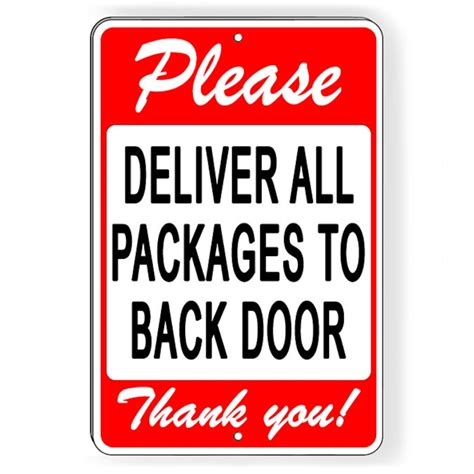 Please Deliver All Packages To Back Door Metal Sign Magnetic Etsy