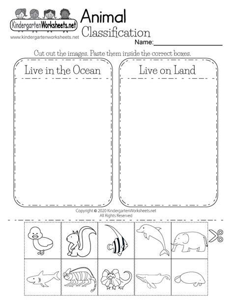 Living and non living things. Life Science Animal Worksheet - Free Kindergarten Learning ...