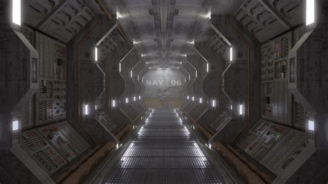 Artstation Spaceship Corridor