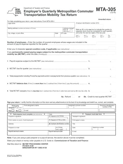 Ny Dtf Mta 305 2016 2022 Fill Out Tax Template Online Us Legal Forms