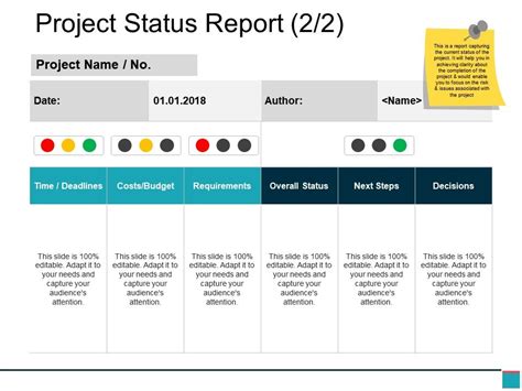 Project Status Report Template Free Powerpoint Template Images And
