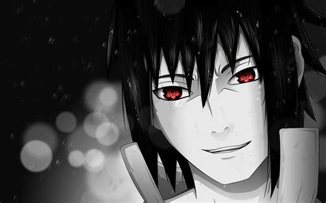 Wallpaper Naruto Shippuuden Red Eyes Sharingan Rain Uchiha Sasuke